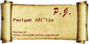 Pavlyak Júlia névjegykártya